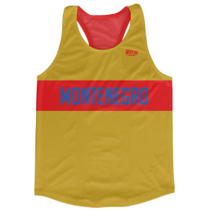 Montenegro Country Finish Line Running Tank Top Racerback Track and Cross Country Singlet Jersey Made In USA - Yellow Red Montenegro Country Finish Line Running Tank Top Racerback Track and Cross Country Singlet Jersey Made In USA - Yellow Red