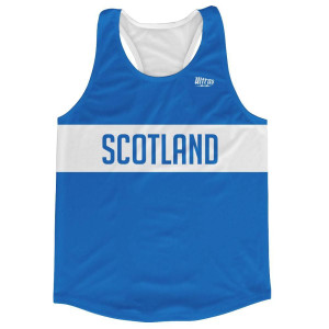 Scotland Country Finish Line Running Tank Top Racerback Track and Cross Country Singlet Jersey Made in USA - Blue White Scotland Country Finish Line Running Tank Top Racerback Track and Cross Country Singlet Jersey Made in USA - Blue White