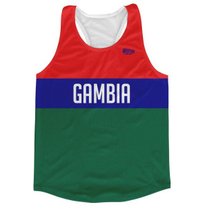 Gambia Country Finish Line Running Tank Top Racerback Track and Cross Country Singlet Jersey Made in USA - Red Blue Green Gambia Country Finish Line Running Tank Top Racerback Track and Cross Country Singlet Jersey Made in USA - Red Blue Green