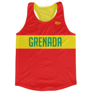 Grenada Country Finish Line Running Tank Top Racerback Track and Cross Country Singlet Jersey Made in USA - Red Yellow Grenada Country Finish Line Running Tank Top Racerback Track and Cross Country Singlet Jersey Made in USA - Red Yellow
