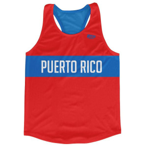Puerto Rico Country Finish Line Running Tank Top Racerback Track and Cross Country Singlet Jersey Made in USA - Blue Red Puerto Rico Country Finish Line Running Tank Top Racerback Track and Cross Country Singlet Jersey Made in USA - Blue Red