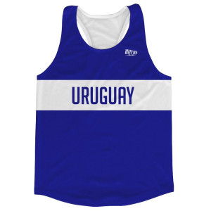 Uruguay Country Finish Line Running Tank Top Racerback Track and Cross Country Singlet Jersey Made in USA - Blue White Uruguay Country Finish Line Running Tank Top Racerback Track and Cross Country Singlet Jersey Made in USA - Blue White