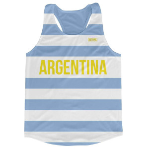 Argentina Running Tank Top Racerback Track and Cross Country Singlet Jersey Made in USA - Blue Argentina Running Tank Top Racerback Track and Cross Country Singlet Jersey Made in USA - Blue