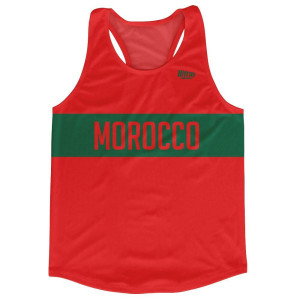 Morocco Country Finish Line Running Tank Top Racerback Track and Cross Country Singlet Jersey Made in USA - Red Green Morocco Country Finish Line Running Tank Top Racerback Track and Cross Country Singlet Jersey Made in USA - Red Green