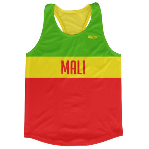Mali Country Finish Line Running Tank Top Racerback Track and Cross Country Singlet Jersey Made in USA - Green Red Mali Country Finish Line Running Tank Top Racerback Track and Cross Country Singlet Jersey Made in USA - Green Red