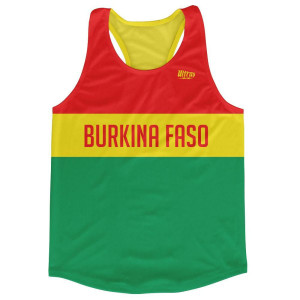 Burkina Country Finish Line Running Tank Top Racerback Track and Cross Country Singlet Jersey Made in USA - Red Yellow Green Burkina Country Finish Line Running Tank Top Racerback Track and Cross Country Singlet Jersey Made in USA - Red Yellow Green