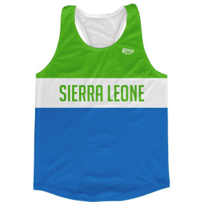 Sierra Leone Country Finish Line Running Tank Top Racerback Track and Cross Country Singlet Jersey Made in USA - Green Blue Sierra Leone Country Finish Line Running Tank Top Racerback Track and Cross Country Singlet Jersey Made in USA - Green Blue