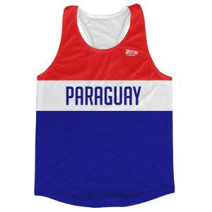 Paraguay Country Finish Line Running Tank Top Racerback Track and Cross Country Singlet Jersey Made in USA - Blue Red White Paraguay Country Finish Line Running Tank Top Racerback Track and Cross Country Singlet Jersey Made in USA - Blue Red White