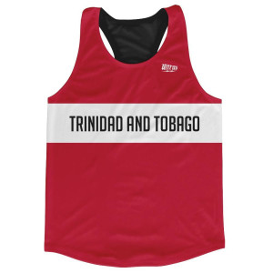 Trinidad and Tobago Country Finish Line Running Tank Top Racerback Track and Cross Country Singlet Jersey Made in USA - Red White Trinidad and Tobago Country Finish Line Running Tank Top Racerback Track and Cross Country Singlet Jersey Made in USA - Red White