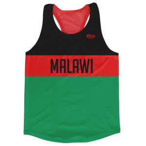 Malawi Country Finish Line Running Tank Top Racerback Track and Cross Country Singlet Jersey Made in USA - Black Red Green Malawi Country Finish Line Running Tank Top Racerback Track and Cross Country Singlet Jersey Made in USA - Black Red Green