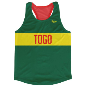 Togo Country Finish Line Running Tank Top Racerback Track and Cross Country Singlet Jersey Made in USA - Green Yellow Togo Country Finish Line Running Tank Top Racerback Track and Cross Country Singlet Jersey Made in USA - Green Yellow