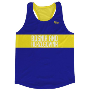 Bosnia and Herzegovina Country Finish Line Running Tank Top Racerback Track and Cross Country Singlet Jersey Made in USA - Blue Yellow Bosnia and Herzegovina Country Finish Line Running Tank Top Racerback Track and Cross Country Singlet Jersey Made in USA - Blue Yellow