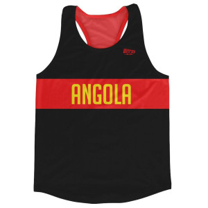 Angola Country Finish Line Running Tank Top Racerback Track and Cross Country Singlet Jersey Made in USA - Black Red Angola Country Finish Line Running Tank Top Racerback Track and Cross Country Singlet Jersey Made in USA - Black Red