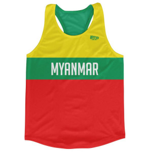 Myanmar Country Finish Line Running Tank Top Racerback Track and Cross Country Singlet Jersey Made in USA - Green Yellow Red Myanmar Country Finish Line Running Tank Top Racerback Track and Cross Country Singlet Jersey Made in USA - Green Yellow Red