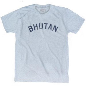 Bhutan Vintage City Adult Tri-Blend T-Shirt - Athletic White