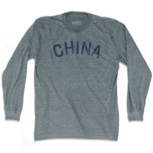 China Vintage City Adult Tri-Blend Long Sleeve T-shirt - Athletic Grey China Vintage City Adult Tri-Blend Long Sleeve T-shirt - Athletic Grey