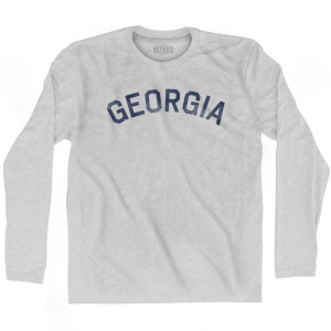 Georgia Vintage City Adult Cotton Long Sleeve T-Shirt - Grey Heather Georgia Vintage City Adult Cotton Long Sleeve T-Shirt - Grey Heather