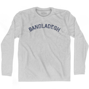 Bangladesh Vintage City Adult Cotton Long Sleeve T-Shirt - Grey Heather Bangladesh Vintage City Adult Cotton Long Sleeve T-Shirt - Grey Heather