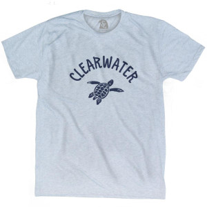 Clearwater Beach Sea Turtle Adult Tri-Blend T-Shirt - Athletic White Clearwater Beach Sea Turtle Adult Tri-Blend T-Shirt - Athletic White