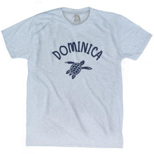 Dominica Beach Sea Turtle Adult Tri-Blend T-Shirt - Athletic White Dominica Beach Sea Turtle Adult Tri-Blend T-Shirt - Athletic White