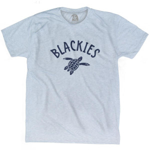 Blackies Beach Sea Turtle Adult Tri-Blend T-Shirt - Athletic White