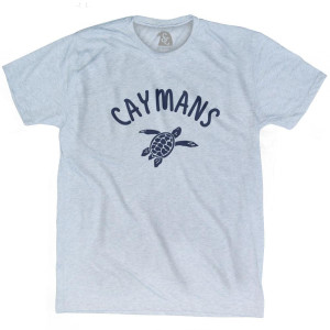 Caymans Beach Sea Turtle Adult Tri-Blend T-Shirt - Athletic White Caymans Beach Sea Turtle Adult Tri-Blend T-Shirt - Athletic White