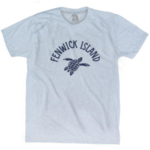Fenwick Island Beach Sea Turtle Adult Tri-Blend T-Shirt - Athletic White Fenwick Island Beach Sea Turtle Adult Tri-Blend T-Shirt - Athletic White