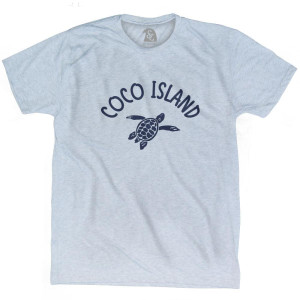 Coco Island Beach Sea Turtle Adult Tri-Blend T-Shirt - Athletic White Coco Island Beach Sea Turtle Adult Tri-Blend T-Shirt - Athletic White