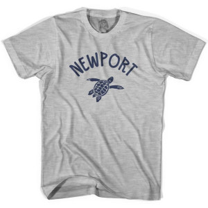 Newport Beach Sea Turtle Womens Cotton T-Shirt - Grey Heather Newport Beach Sea Turtle Womens Cotton T-Shirt - Grey Heather