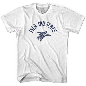 Isla Mujeres Beach Sea Turtle Womens Cotton T-shirt - White