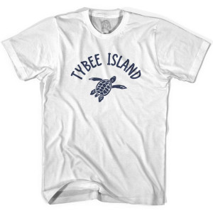 Tybee Island Beach Sea Turtle Womens Cotton T-shirt - White
