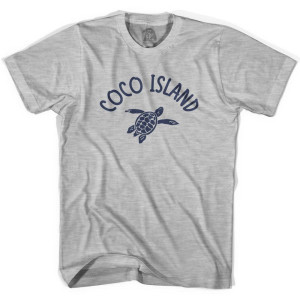 Coco Island Beach Sea Turtle Womens Cotton T-Shirt - Grey Heather Coco Island Beach Sea Turtle Womens Cotton T-Shirt - Grey Heather