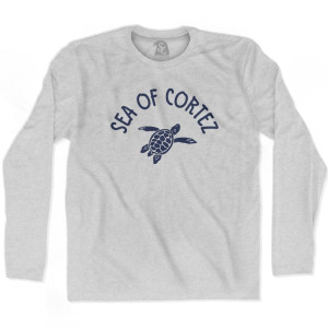 Sea of Cortez Beach Sea Turtle Adult Cotton Long Sleeve T-Shirt - Grey Heather Sea of Cortez Beach Sea Turtle Adult Cotton Long Sleeve T-Shirt - Grey Heather