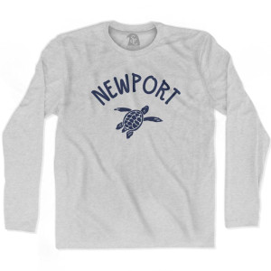 Newport Beach Sea Turtle Adult Cotton Long Sleeve T-Shirt - Grey Heather Newport Beach Sea Turtle Adult Cotton Long Sleeve T-Shirt - Grey Heather