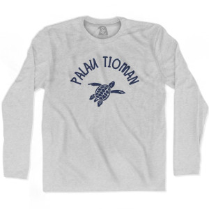 Palau Tioman Beach Sea Turtle Adult Cotton Long Sleeve T-Shirt - Grey Heather