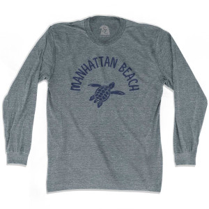 Manhattan Beach Sea Turtle Adult Tri-Blend Long Sleeve T-shirt - Athletic Grey Manhattan Beach Sea Turtle Adult Tri-Blend Long Sleeve T-shirt - Athletic Grey
