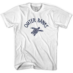 Outer Banks Beach Sea Turtle Youth Cotton T-shirt - White Outer Banks Beach Sea Turtle Youth Cotton T-shirt - White