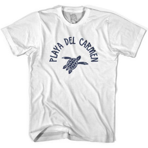 Playa del Carmen Beach Sea Turtle Youth Cotton T-shirt - White Playa del Carmen Beach Sea Turtle Youth Cotton T-shirt - White