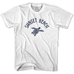Sunset Beach Sea Turtle Youth Cotton T-shirt - White Sunset Beach Sea Turtle Youth Cotton T-shirt - White