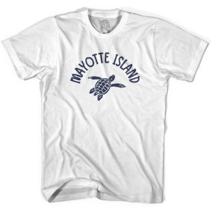 Mayotte Island Beach Sea Turtle Adult Cotton T-shirt - White Mayotte Island Beach Sea Turtle Adult Cotton T-shirt - White