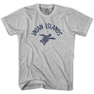Inian Islands Beach Sea Turtle Adult Cotton T-Shirt - Grey Heather Inian Islands Beach Sea Turtle Adult Cotton T-Shirt - Grey Heather