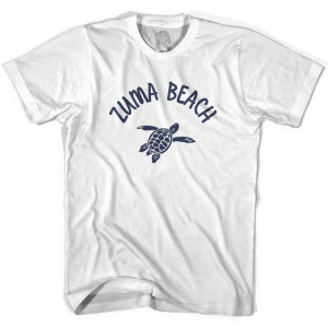 Zuma Beach Sea Turtle Adult Cotton T-shirt - White
