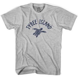 Tybee Island Beach Sea Turtle Adult Cotton T-Shirt - Grey Heather Tybee Island Beach Sea Turtle Adult Cotton T-Shirt - Grey Heather
