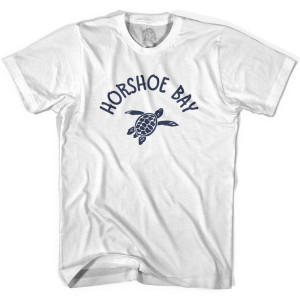 Horshoe Bay Beach Sea Turtle Adult Cotton T-shirt - White