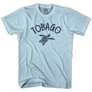 Tobago Beach Sea Turtle Adult Cotton T-Shirt - Light Blue