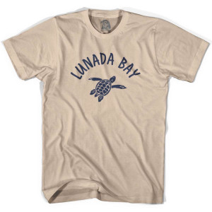 Lunada Bay Beach Sea Turtle Adult Cotton T-Shirt - Creme