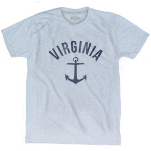Virginia State Anchor Home Tri-Blend Adult T-Shirt - Athletic White Virginia State Anchor Home Tri-Blend Adult T-Shirt - Athletic White