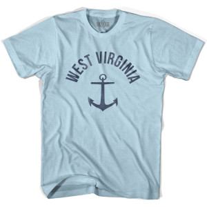 West Virginia State Anchor Home Cotton Adult T-Shirt - Light Blue West Virginia State Anchor Home Cotton Adult T-Shirt - Light Blue