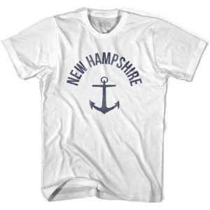 New Hampshire State Anchor Home Cotton Adult T-shirt - White New Hampshire State Anchor Home Cotton Adult T-shirt - White