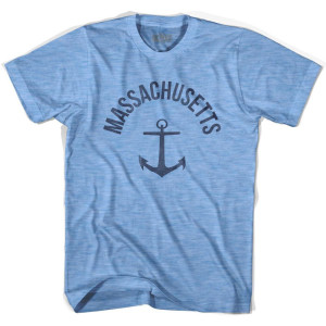 Massachusetts State Anchor Home Tri-Blend Adult T-Shirt - Athletic Blue Massachusetts State Anchor Home Tri-Blend Adult T-Shirt - Athletic Blue
